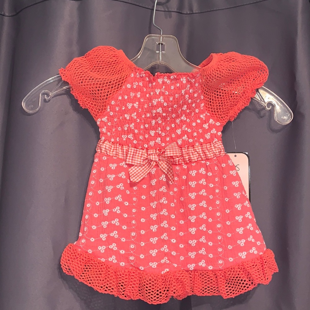 Little Lass 12M coral dress brand new with tags